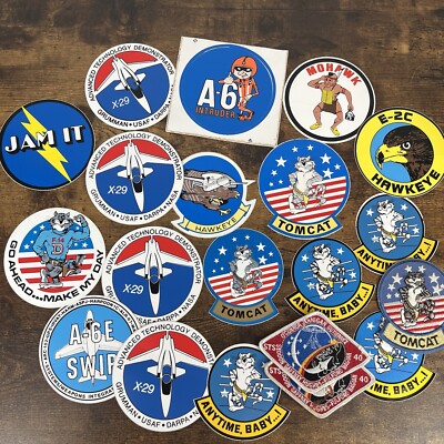 VTG Aviation NASA Patches & Stickers Lot- Tom Cat  X-29 A-6 E-2C Hawkeye Mohawk