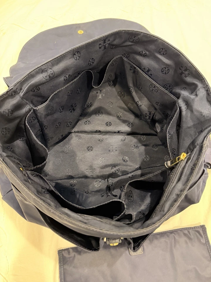 Bolso Bandolera Ajustable Tory Burch Billy Nylon Mensajero Pañales Bebé Azul Foto 2 de 4