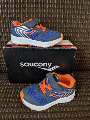 Saucony Wind FST Jr Kids Sneakers In Navy/Orange - Boys Size 6 (13.3cm)
