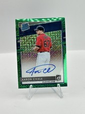 2020 Panini Donruss Optic Aaron Civale #RRS-AC  Green Mojo /99 Rated Rookie Auto