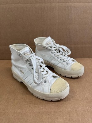 Gola Coaster Peak High Lifestyle Sneakers White Canvas CLB092 Womens Size 8 US