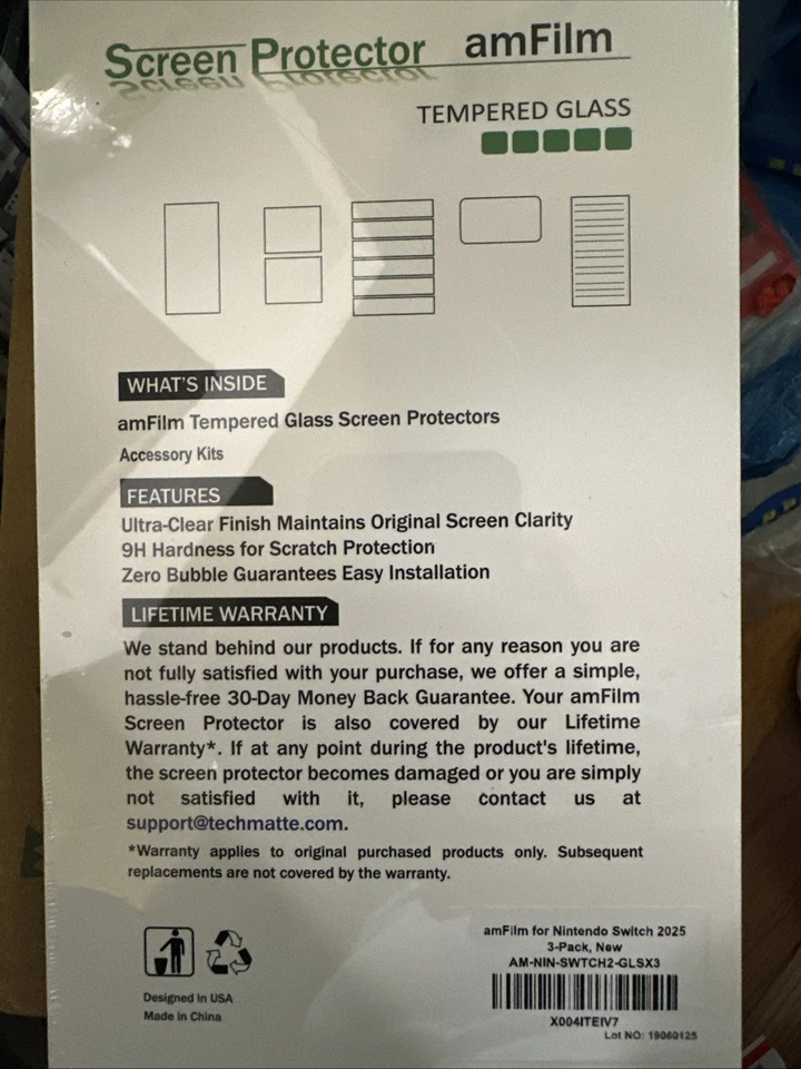Lot of 3  (3-Pack) Tempered Glass Screen Protector for Nintendo Switch 2025 - Image 3 of 4