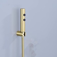 Brushed Gold 2 Ways Handheld Bidet Toilet Sprayer Douche Shower Holder Hose Kit