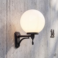 Vintage AußEnleuchte Kugelschirm IP43 Blendarm E27 Wand Lampe Haus Hof Balkon