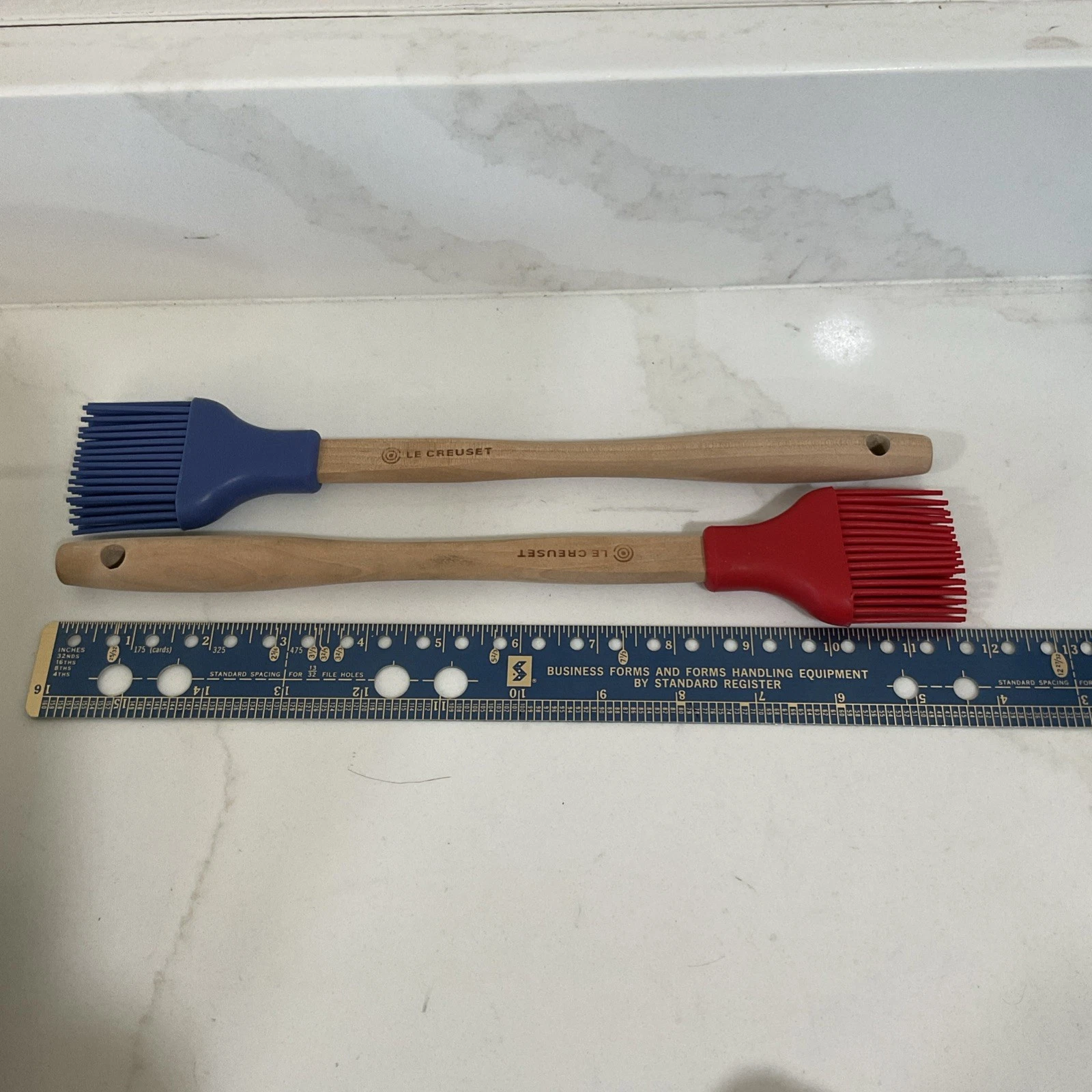 Set Of 2 Le Creuset Basting Brush Silicone Red Blue Wooden Handles BBQ Pastry
Opens in a new window