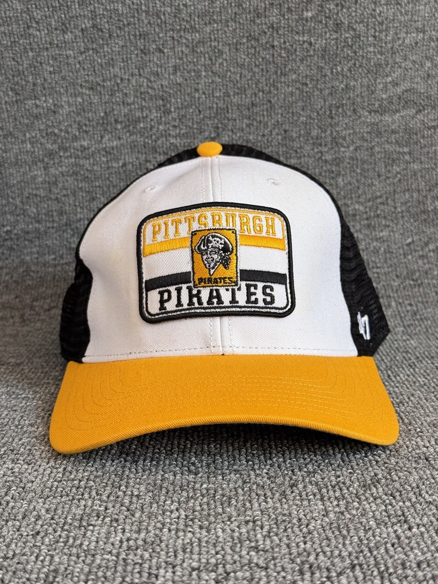 '47 Brand Pittsburgh Pirates MLB Trucker Snapback Hat White Black Yellow