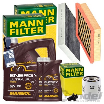 MANN INSPEKTIONSPAKET+5L MANNOL 5W-20 ÖL passend für FORD MONDEO V 2.0 ECOBOOST