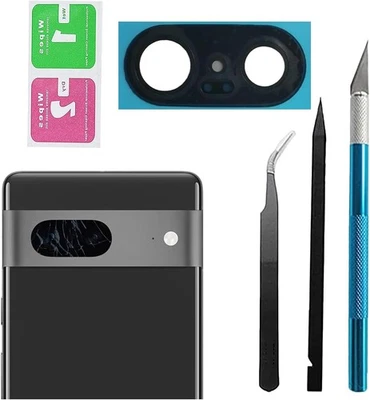 ANGLEPINGPING Pixel 7 Back Rear Camera Lens Glass Replacement for Google 7 black
