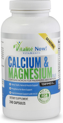 Best Calcium & Magnesium + Vitamin D3 400 IU - Highly Absorbable with Boron -...