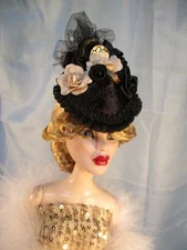 I a doll hat fascinator for Ellowyne, Evangeline, Gene, Tyler, Diana no doll