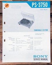 Sony PS-3750 Record Player / Turntable Service Manual Original
