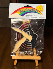 VTG 70s Rainbow Bird Suncatcher Stained Glass Look Window Decor NOS NIP Retro
