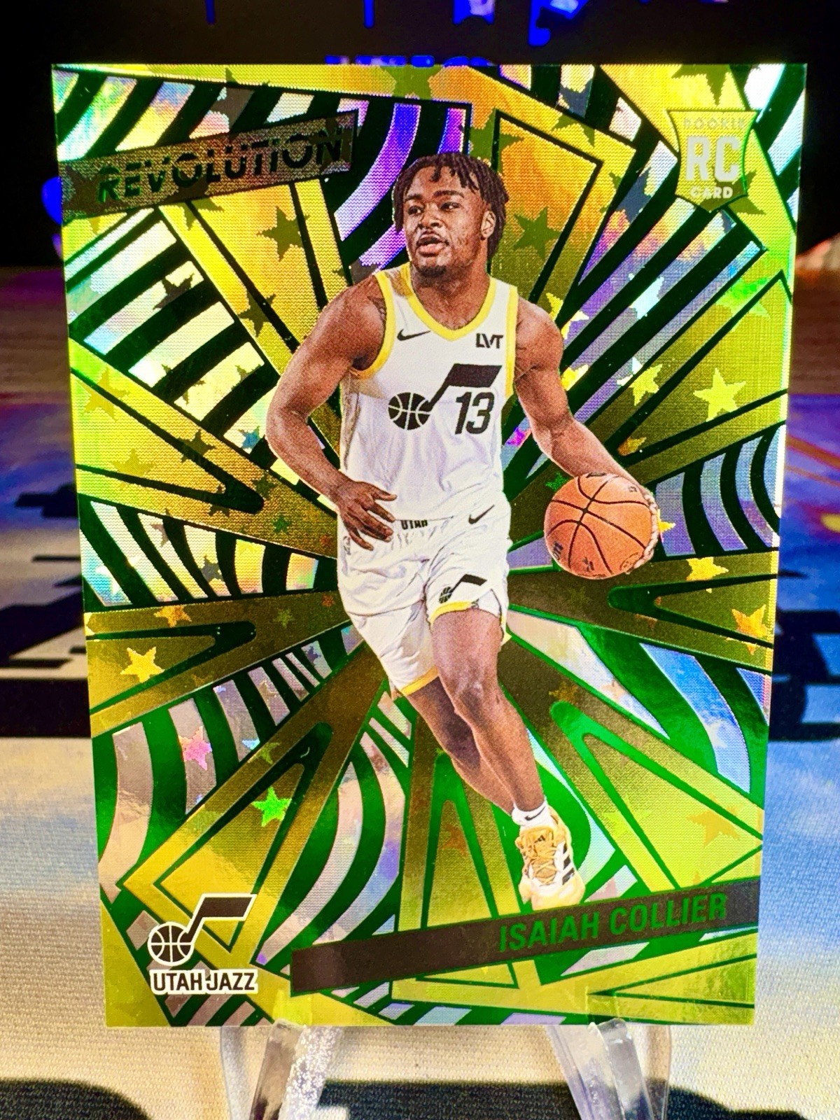 2024-25 Isaiah Collier Panini Revolution Green Astro /125 Rookie Card #144