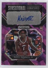 2023 Panini Prizm Draft Picks Purple Ice 5/99 Ricky Council IV #SS-RCN Auto 14rh
