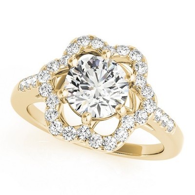 Luxus! 2 kt DE/VS Lab Grown runder Diamant Halo Verlobungsring 18 K Gelbgold
