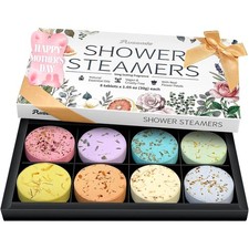 Shower Steamers Aromatherapy Birthday Gifts 8 Count Pack of 1 , Cream White