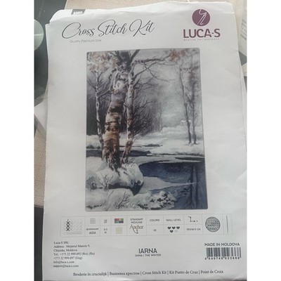 Luca-S Cross Stitch Kit  The Winter  16 Count Aida Cloth Anchor Floss B560