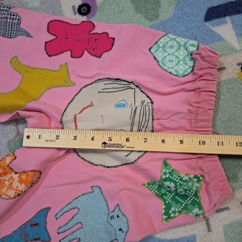 Vintage Handmade Pink Flare Pants W/ Crazy Funky Patches Girls 5/6 - Picture 14 of 14