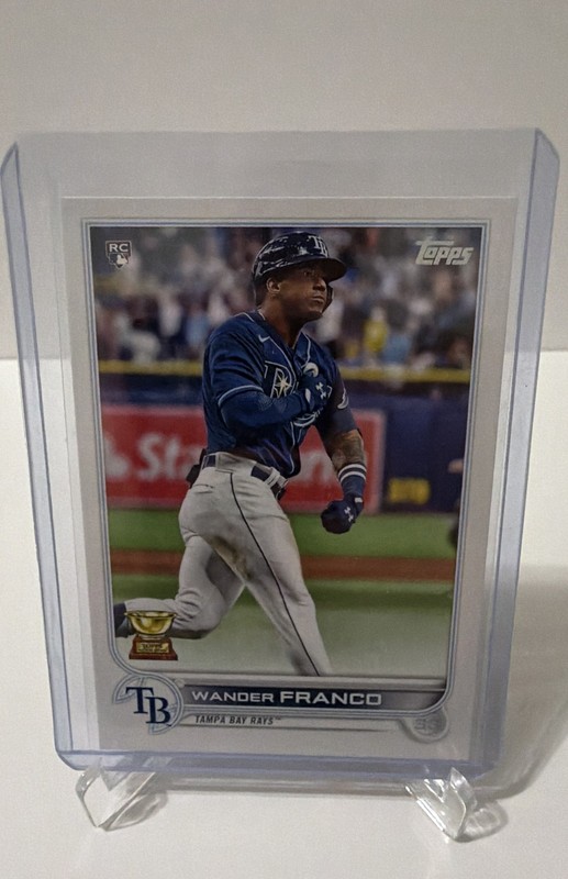 2022 Topps Series 1 - Wander Franco #215 Pounding Chest, Blue Jersey (RC)