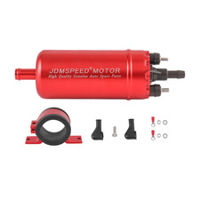 Universal External In Line Fuel Pump Fuel Pump With Mounting Bracket Clamp Red