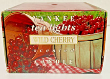 Box of 12- Yankee Candle --WILD CHERRY-- Scented Tea Lights HTF New RARE