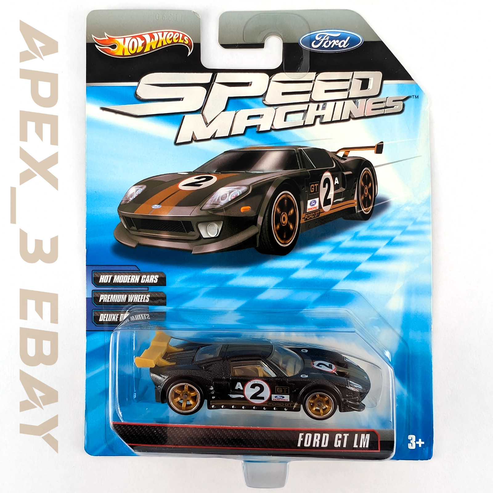 Hot Wheels Speed Machines | 2010 Ford GT LM Race Car | Metalflake Black Variant