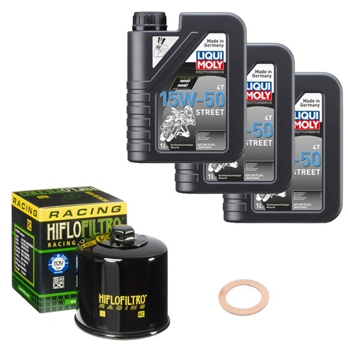 Hiflo ÖLfilter Set Liquimoly 15W-50 Street 3L FüR Yamaha YZF-R6 600 RJ15 Bj.2012-image