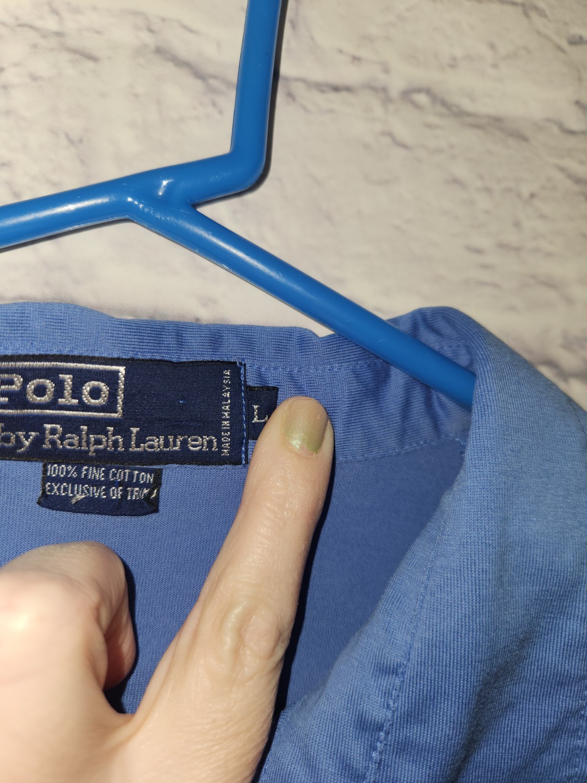 Polo By Ralph Lauren Polo Shirt BLU ETICHETTA PONY SULLA PARTE INFERIORE DELLA CAMICIA TAGLIA LARGE