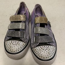 Girls Shoes Skechers Twinkle Toes Light Up Sneakers Purple/pink/Gold Size 13
