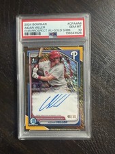 Aidan Miller 2024 Bowman Chrome Auto Gold Shimmer /50 PSA 10