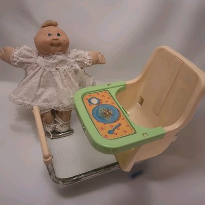 Vintage 1980s CPK Cabbage Patch Preemie Newborn Girl High Chair Table Mate Set