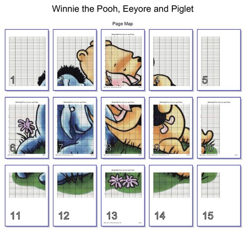 Winnie the Pooh, Eeyore Piglet Cross Stitch Pattern Inc Full Pattern Keeper File - Picture 4 of 10
