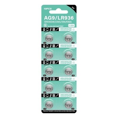 10pcs/sheet AG9 LR936 Alkaline Button Cell Batteries for Watch Toy And Gadgets
