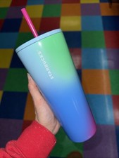24oz. Venti Starbucks Multi-Color Ombre Stainless Steel Tumbler Authentic NWT