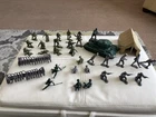Vintage Mixed Lot Of MARX WWII Army GIs & Germans Tank Tent Barbed Wire VG Cond.