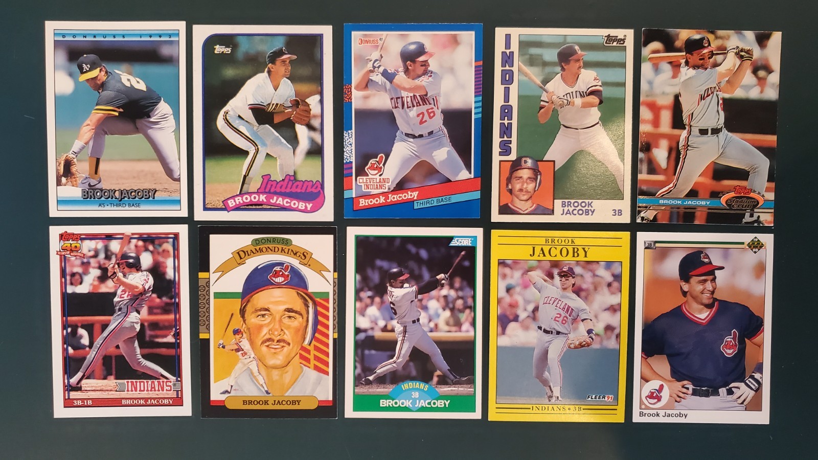 BROOK JACOBY - LOT OF (10) DIFFERENT CARDS - Topps Donruss Fleer UD 1984-1992