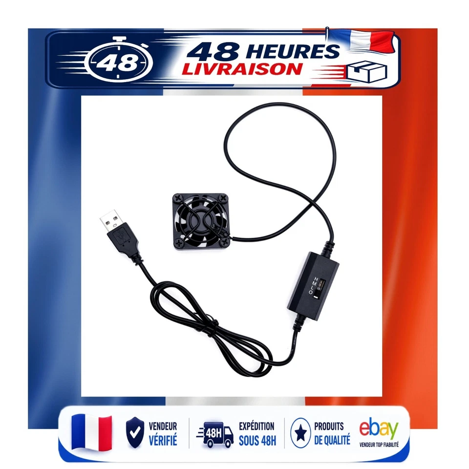 Ventilateur de Refroidissement USB 5V 40mm JZK 3 Vitesses - Photo 1/4