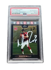 2008 Topps Chrome Black Matt Ryan Signed Rookie Card Atlanta Falcons PSA COA. rookie card picture