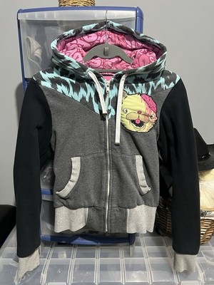 Drop Dead Kitty Brainz Zip Up Hoodie, Vintage, Size M. Ollie Sykes