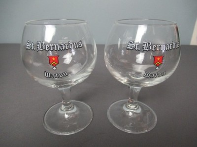 Pair of St. Bernardous Vintage Waton Glasses - Belgiun Ale 15 cl Cap - h5 RB/VH