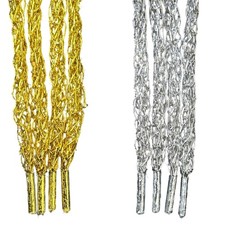 Crochet Shoe Laces Metallic Polyester Shoelaces Sneakers Laces for Athletic Shoe