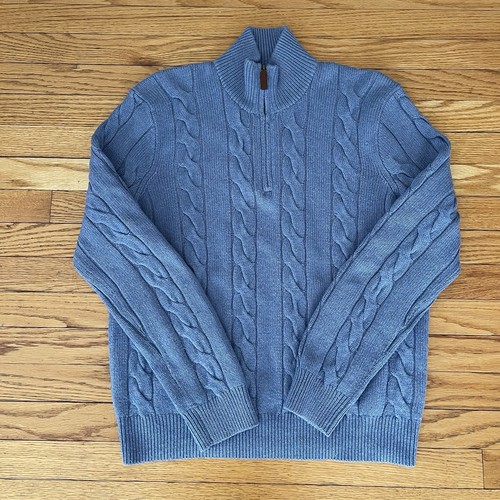 VTG Polo Ralph Lauren Men's 1/4 Zip Silk Cashmere Sweater M Cable Knit Fisherman - Picture 16 of 16
