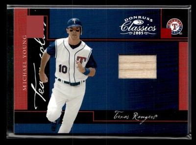 2005 Donruss Classics #TC-29 Michael Young Team Colors Materials #/100