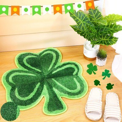 St Patricks Day Shamrock Bathroom Rugs Lucky Shamrocks Clover Decorative Door...