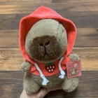Cute Capybara Plush Hoodie Strawberry Stuffed Toy Gift Doll 8 in ” NEW