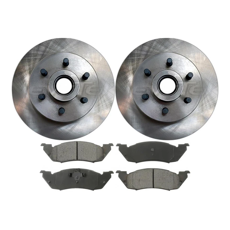 Rotores de freio a disco dianteiro e kit de pastilhas de freio a disco para 1991 1992 Dodge Dakota - Imagem 2 de 4