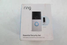 2pc Ring Essential Security Set with Battery Doorbell Plus and Indoor Camera