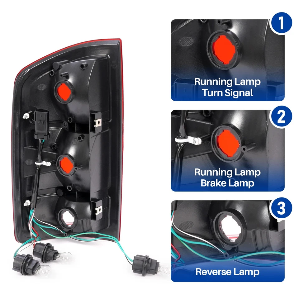 Par de luces traseras luces de freno para camioneta Dodge Ram 1500 2500 3500 2002-2006 2003 Foto 3 de 4
