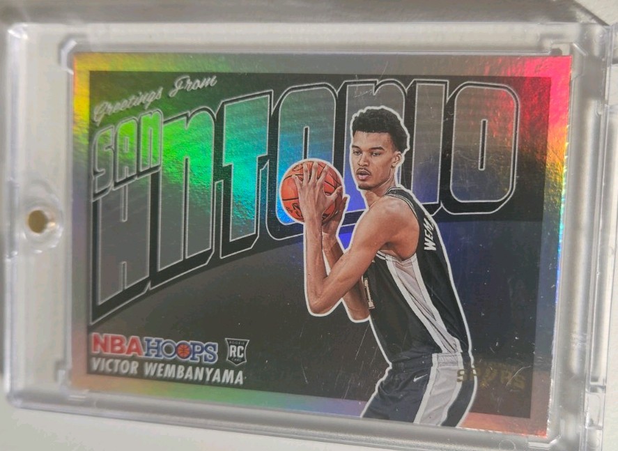 2023-24 Panini NBA Hoops - Rookie Greetings Victor Wembanyama #1 Holo (RC)