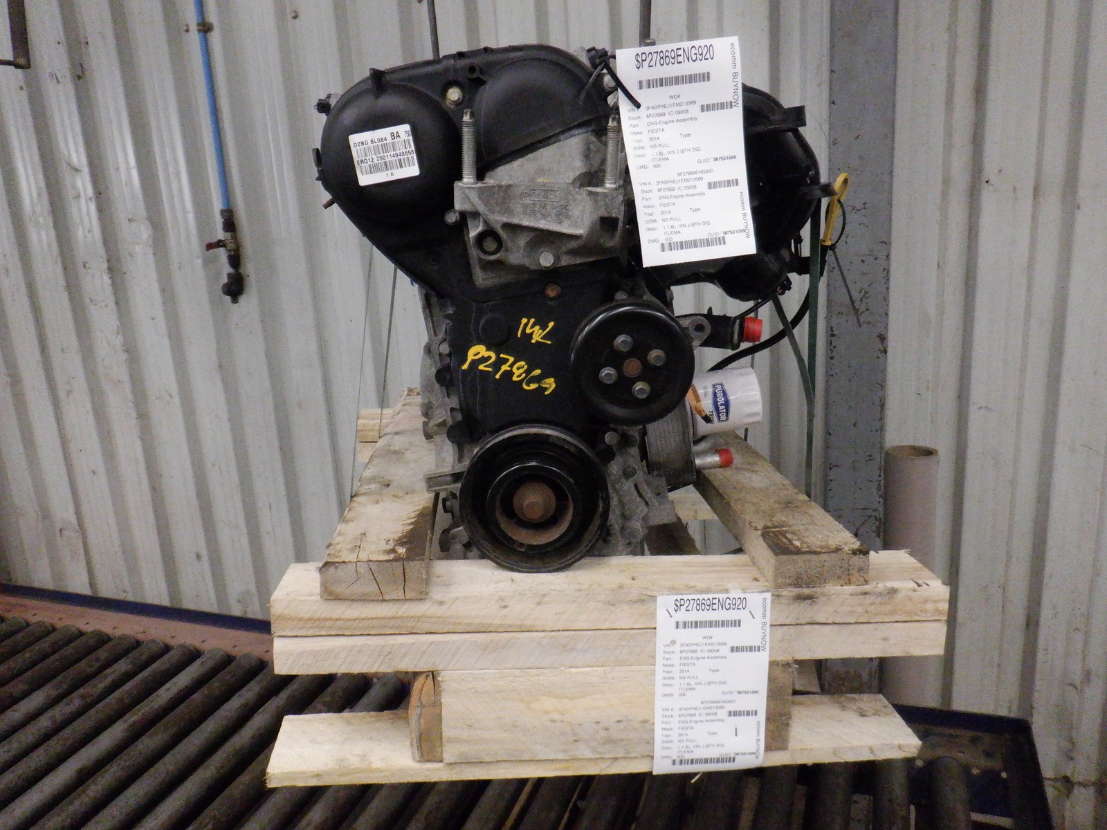 14 15 16 17 18 19 Ford Fiesta 1.6L Engine Motor (Vin J 8th digit) OEM